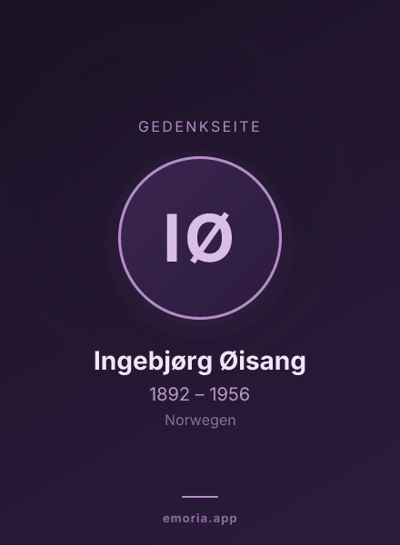 Gedenkportrait von Ingebjørg Øisang