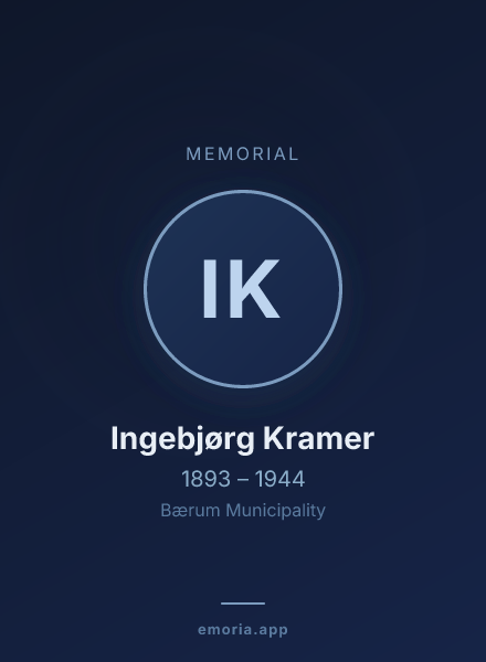 Memorial portrait of Ingebjørg Kramer