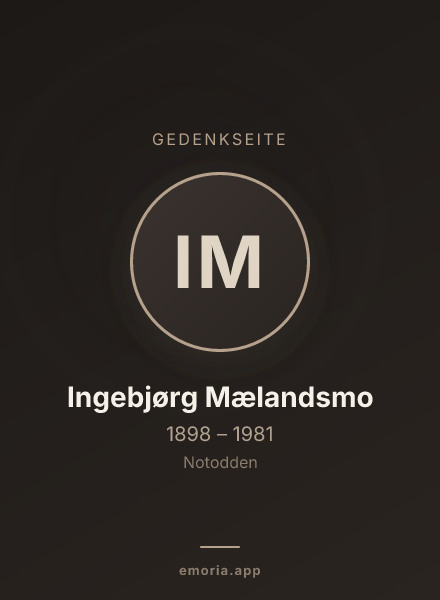 Gedenkportrait von Ingebjørg Mælandsmo