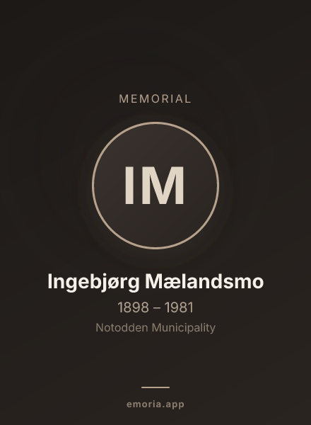 Memorial portrait of Ingebjørg Mælandsmo