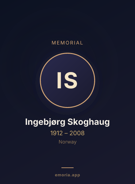 Memorial portrait of Ingebjørg Skoghaug