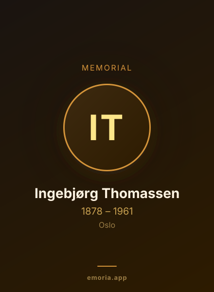 Memorial portrait of Ingebjørg Thomassen