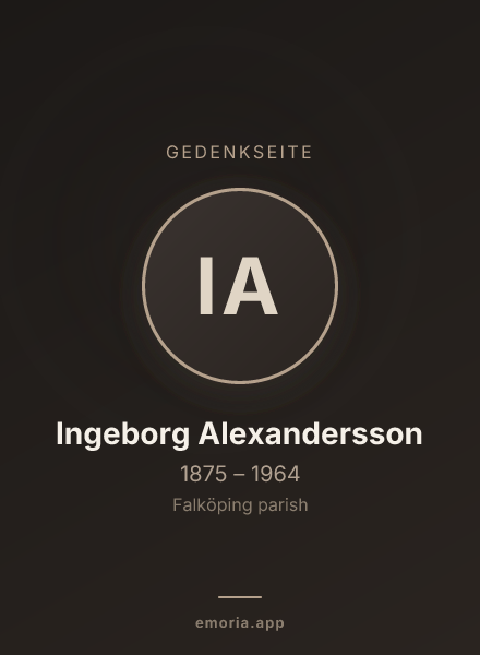 Gedenkportrait von Ingeborg Alexandersson
