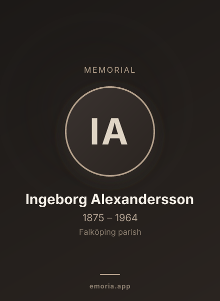 Memorial portrait of Ingeborg Alexandersson