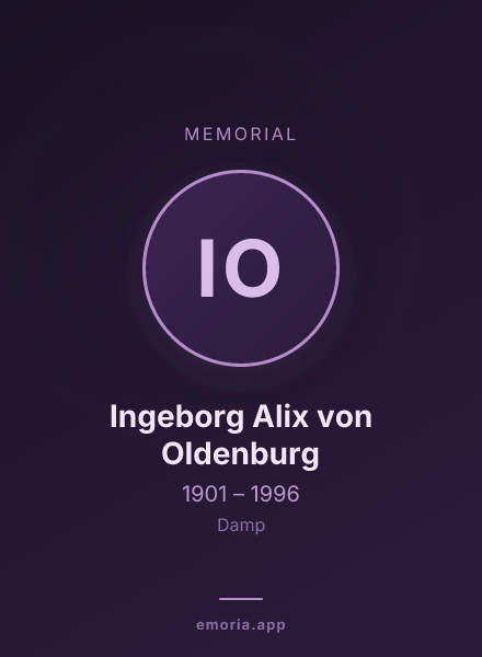 Memorial portrait of Ingeborg Alix von Oldenburg