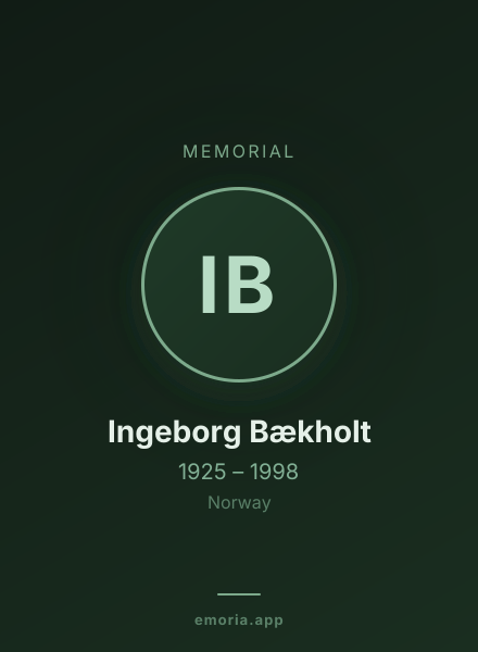 Memorial portrait of Ingeborg Bækholt