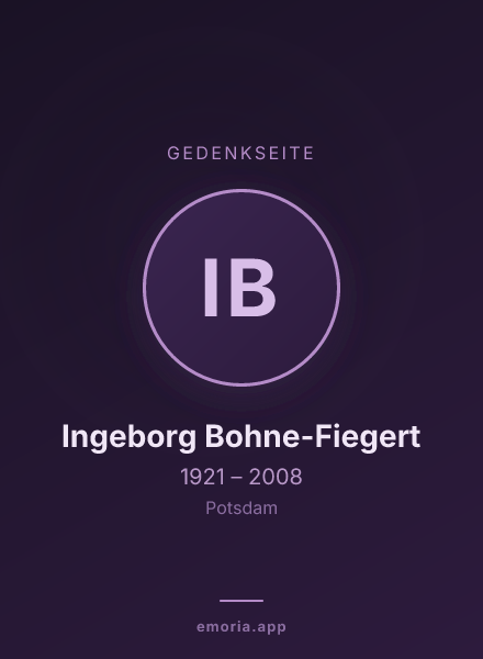 Gedenkportrait von Ingeborg Bohne-Fiegert