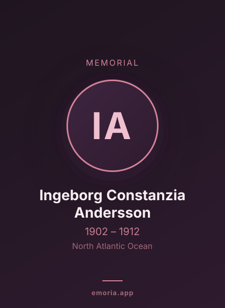 Memorial portrait of Ingeborg Constanzia Andersson