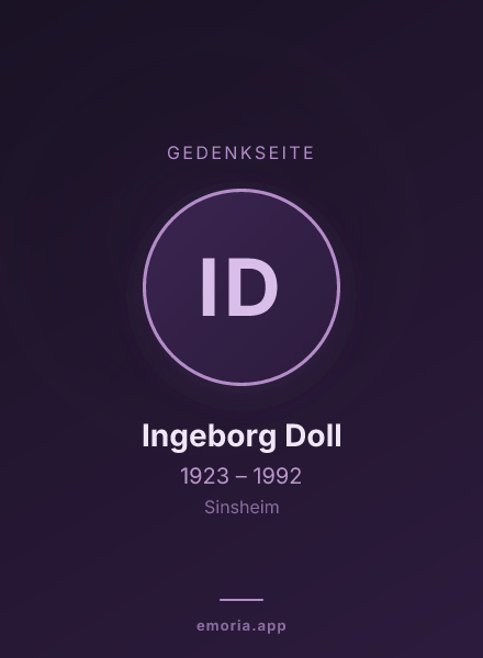 Gedenkportrait von Ingeborg Doll