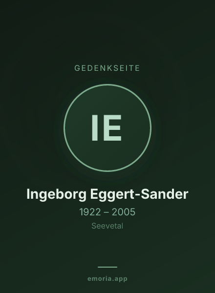 Gedenkportrait von Ingeborg Eggert-Sander