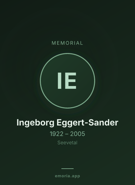 Memorial portrait of Ingeborg Eggert-Sander