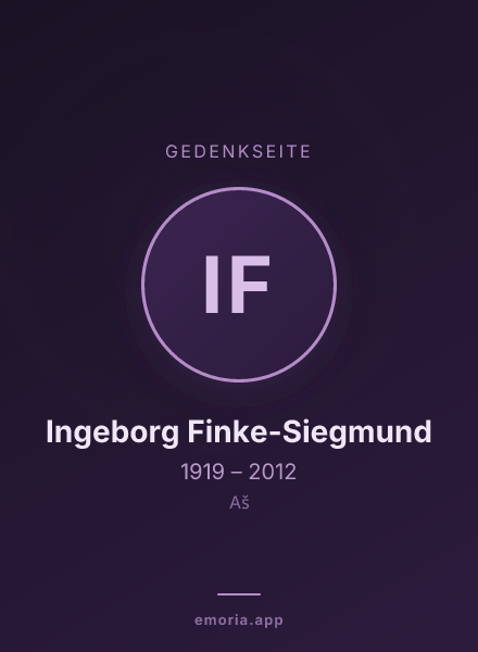 Gedenkportrait von Ingeborg Finke-Siegmund