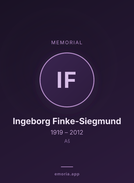 Memorial portrait of Ingeborg Finke-Siegmund