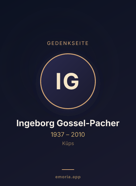 Gedenkportrait von Ingeborg Gossel-Pacher
