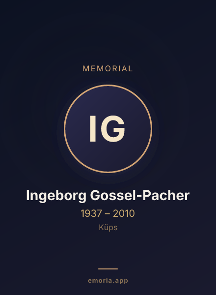 Memorial portrait of Ingeborg Gossel-Pacher