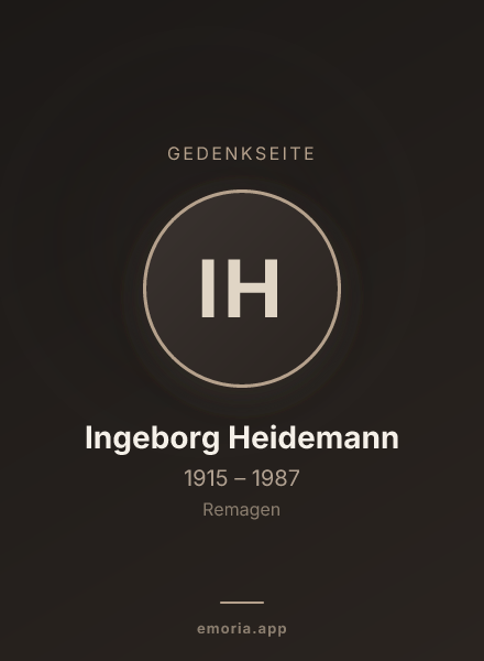 Gedenkportrait von Ingeborg Heidemann
