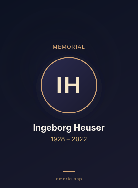 Memorial portrait of Ingeborg Heuser