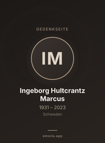 Gedenkportrait von Ingeborg Hultcrantz Marcus