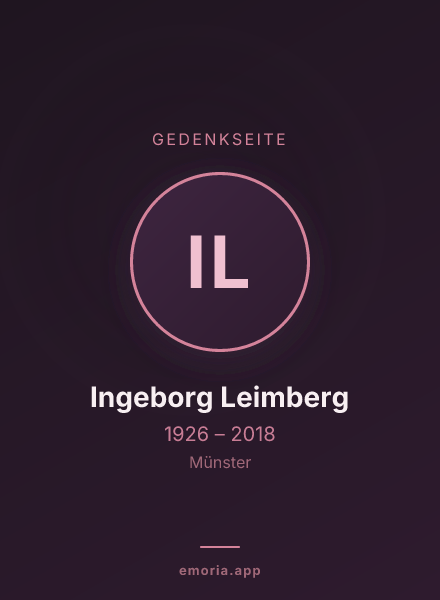 Gedenkportrait von Ingeborg Leimberg