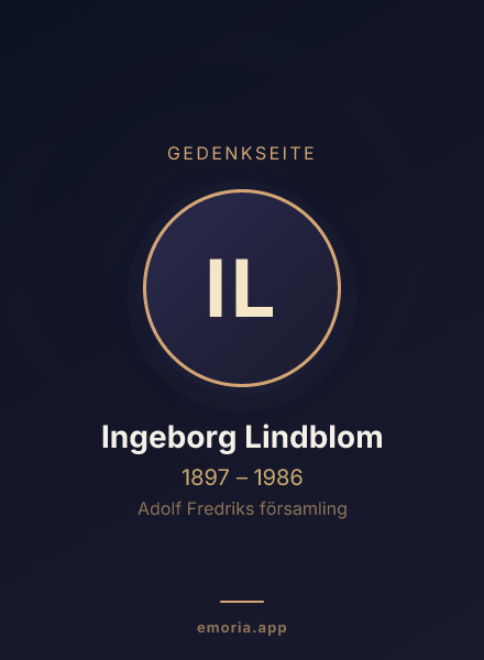 Gedenkportrait von Ingeborg Lindblom