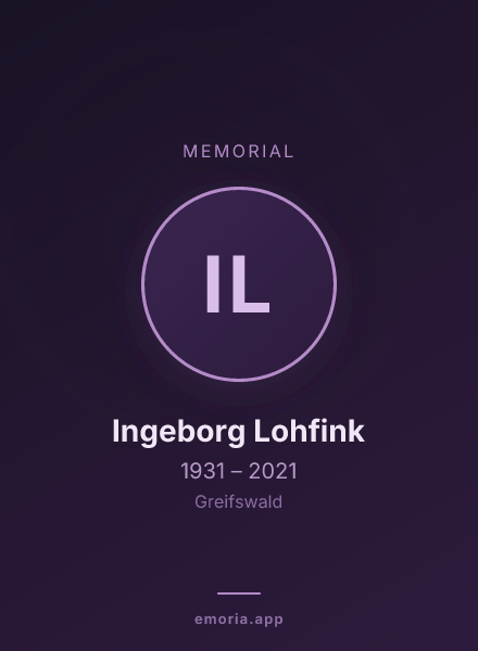 Memorial portrait of Ingeborg Lohfink