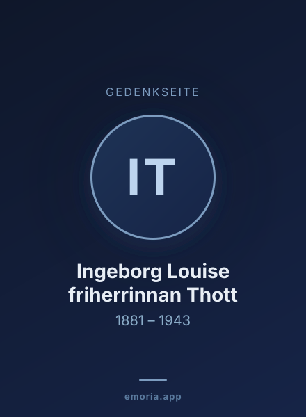 Gedenkportrait von Ingeborg Louise friherrinnan Thott