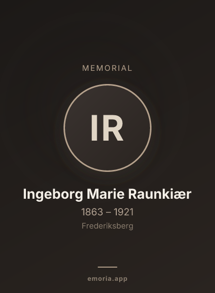 Memorial portrait of Ingeborg Marie Raunkiær