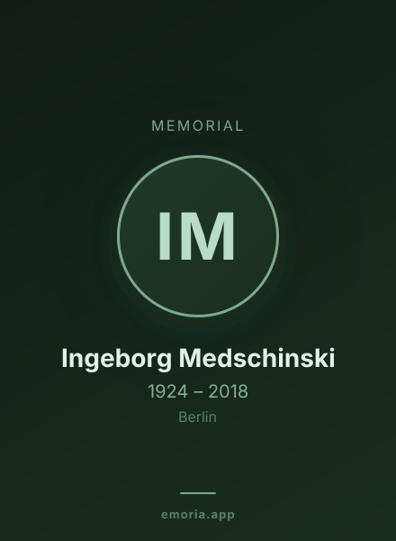Memorial portrait of Ingeborg Medschinski