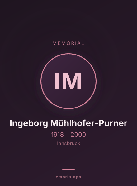 Memorial portrait of Ingeborg Mühlhofer-Purner