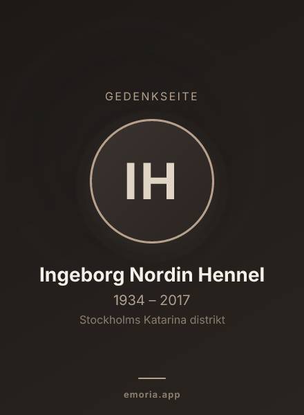 Gedenkportrait von Ingeborg Nordin Hennel