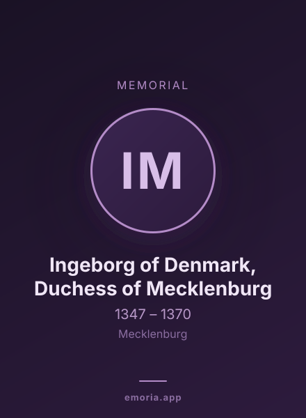 Memorial portrait of Ingeborg of Denmark, Duchess of Mecklenburg