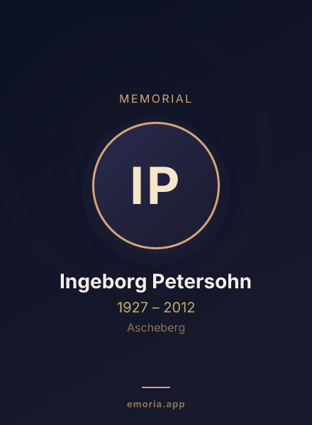 Memorial portrait of Ingeborg Petersohn
