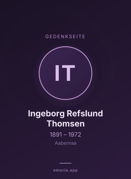 Gedenkportrait von Ingeborg Refslund Thomsen