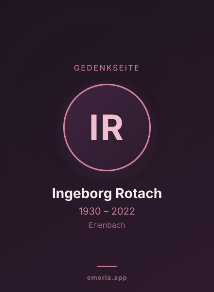 Gedenkportrait von Ingeborg Rotach