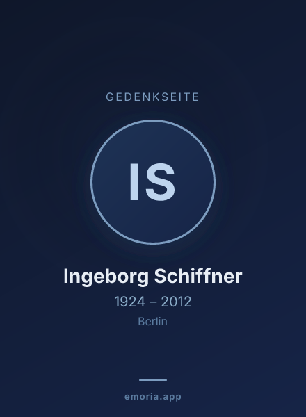 Gedenkportrait von Ingeborg Schiffner