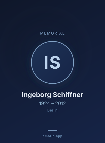 Memorial portrait of Ingeborg Schiffner