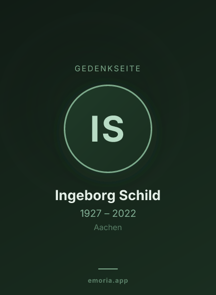 Gedenkportrait von Ingeborg Schild