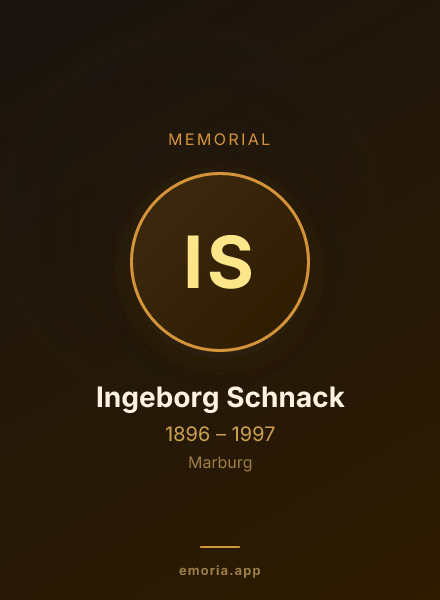 Memorial portrait of Ingeborg Schnack