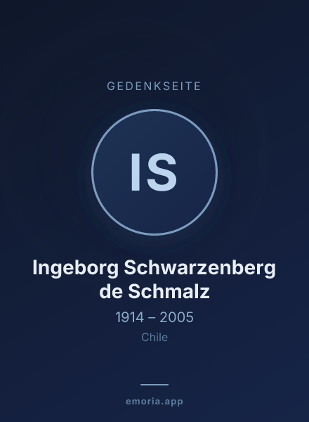 Gedenkportrait von Ingeborg Schwarzenberg de Schmalz