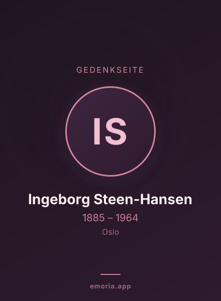 Gedenkportrait von Ingeborg Steen-Hansen