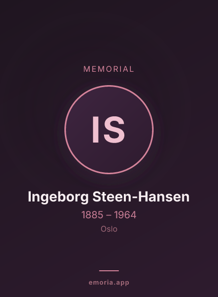 Memorial portrait of Ingeborg Steen-Hansen
