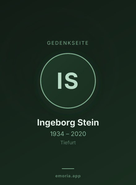 Gedenkportrait von Ingeborg Stein
