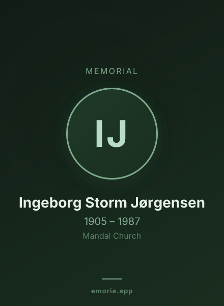 Memorial portrait of Ingeborg Storm Jørgensen