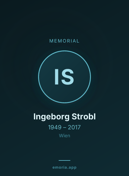 Memorial portrait of Ingeborg Strobl