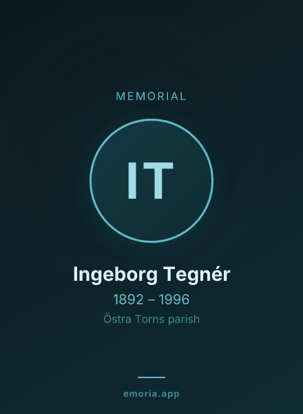 Memorial portrait of Ingeborg Tegnér