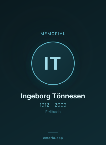 Memorial portrait of Ingeborg Tönnesen