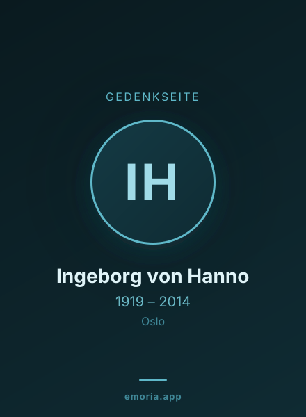 Gedenkportrait von Ingeborg von Hanno