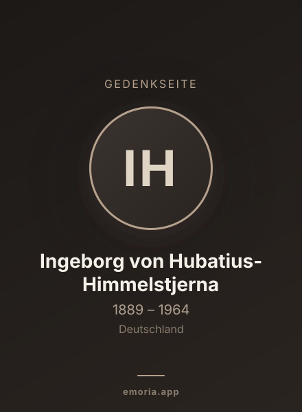 Gedenkportrait von Ingeborg von Hubatius-Himmelstjerna