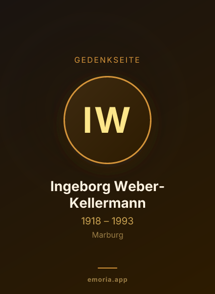 Gedenkportrait von Ingeborg Weber-Kellermann