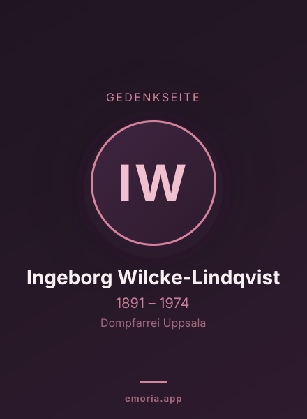 Gedenkportrait von Ingeborg Wilcke-Lindqvist
